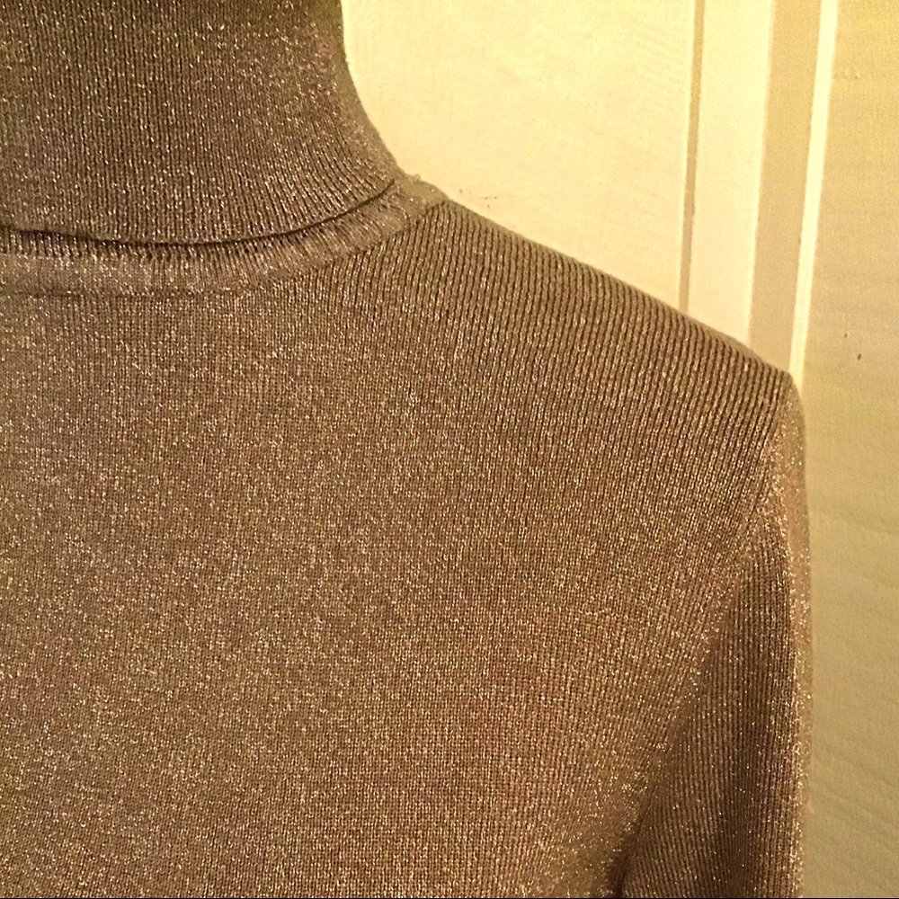 Chico’s Copper Gold Sparkle Turtleneck Sweater M
